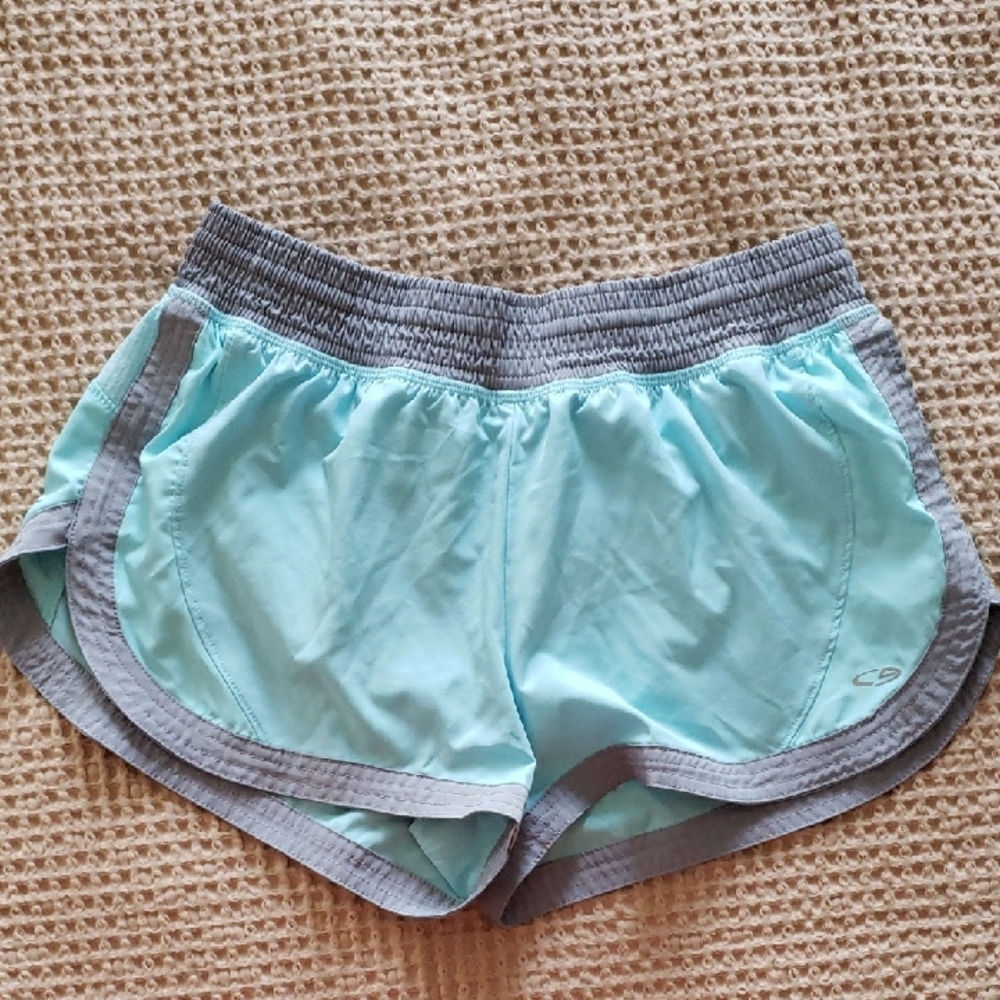Women's Light Blue and Gray Athletic Shorts